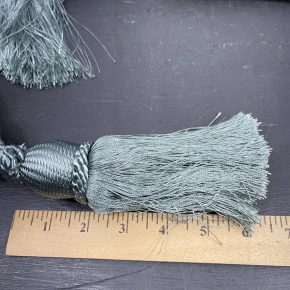 Vintage 4 Large Aqua Blue Twisted Rope Curtain Tie Backs Tassels 20 Inch - Picture 6 of 7